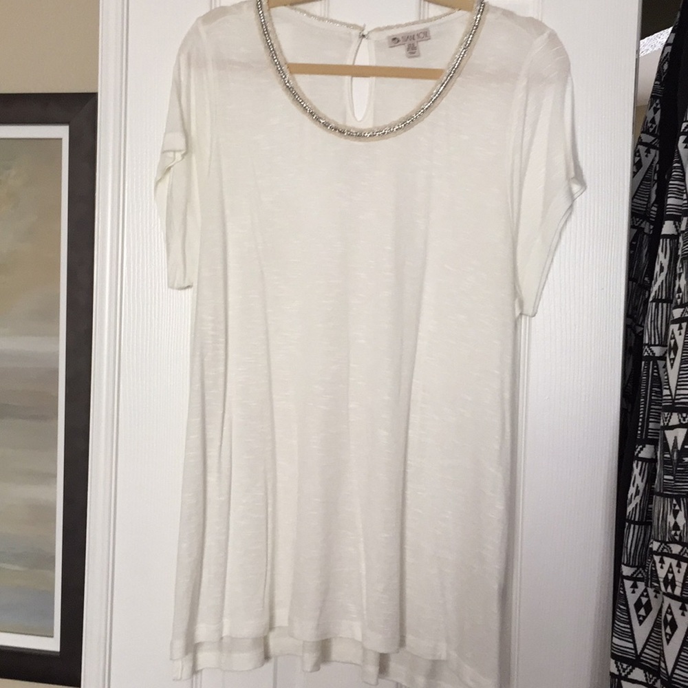 SALE! T-shirt with Embellishments at Neckline